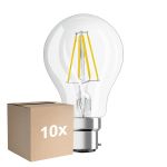 Multipack 10x Ledvance Classic Performance LED Bulb B22d Pear Filament Clear 7W 806lm - 827 Extra Warm White | Dimmable - Replaces 60W