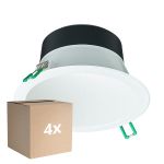 Multipack 4x Philips LED Downlight Coreline DN142B Aluminium White 11W 1200lm 60D - 830 Warm White | Cutout 155mm - IP20 - White Reflector