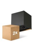 Duopack D'Lite Wall Light Elingen Aluminium Black 2.9W 170lm - 830 Warm White | IP65 - Battery-Powered - Light Sensor