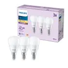 Multipack 3x Philips Bulb LED E14 Pear Frosted 5W 470lm - 827 Extra Warm White