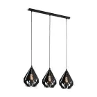 Eglo Pendant Carlton 5 Steel Black | IP20 - Suitable for 3x E27 